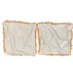 2x Lacefield Designs Linen & Cotton Reversible USA Made Pillow Covers 24" Square